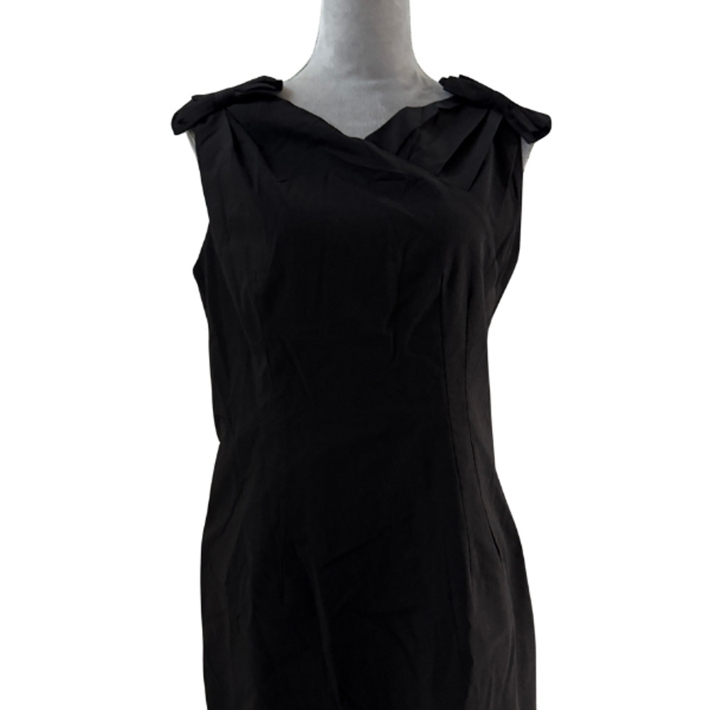 Tatyana Alice Retro Black Pinup Wiggle Pencil Stretch Dress Bows XL NWT - Picture 5 of 12